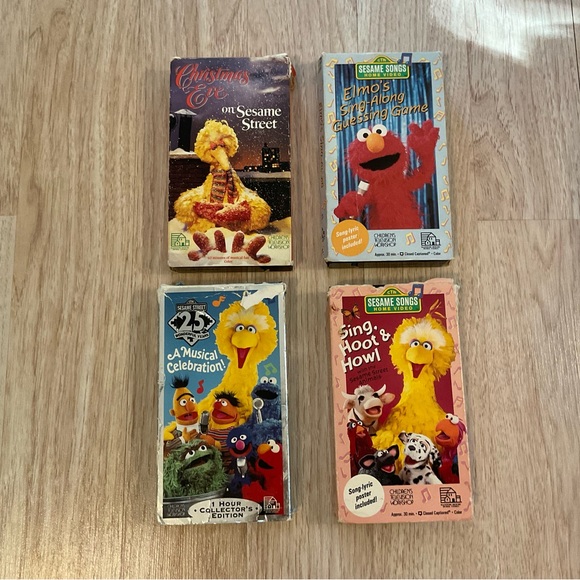 Set of VHS Sesame Street Elmos Sing Christmas Eve Collector's